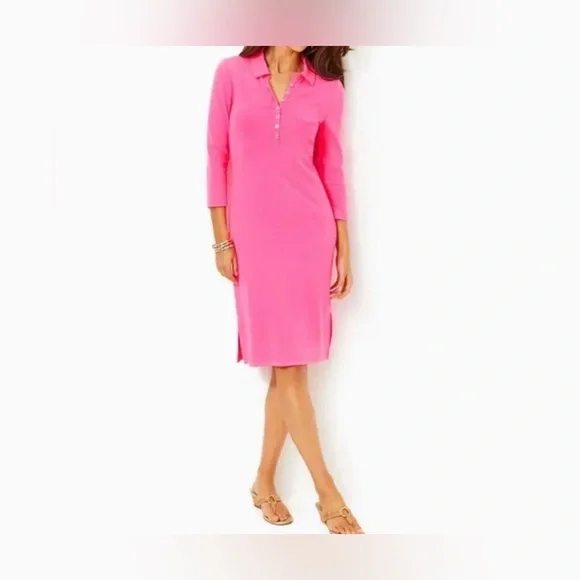 open lace back dress Twilight Moments Long Sleeve Knit Dress Hot Pink